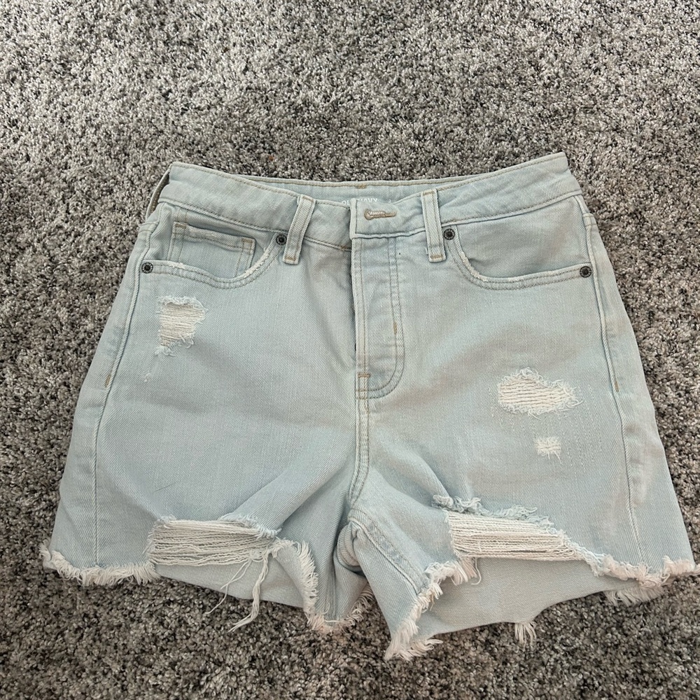 Old Navy Light Blue Distressed Jean Shorts